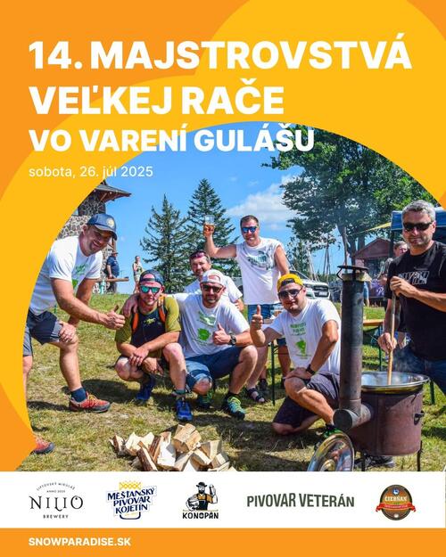 Plagát 14. Majstrovstvá Veľkej Rače vo varení gulášu & 2. Pivný Račafest