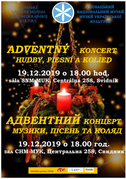 Plagát Adventný koncert hudby, piesní a kolied