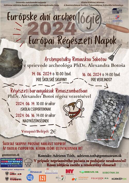 Plagát Archeopotulky Rimavskou Sobotou - Régészeti barangolások Rimaszombatban