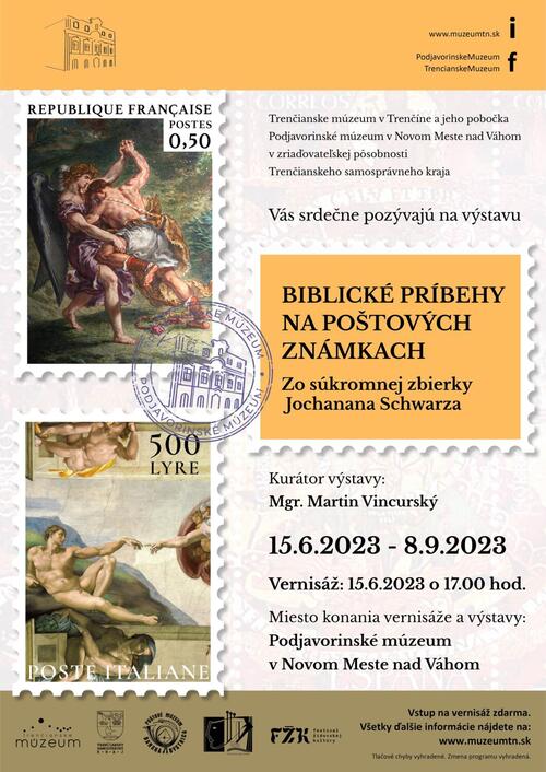 Plagát Biblické príbehy na poštových známkach. Zo súkromnej zbierky Jochanana Schwarza