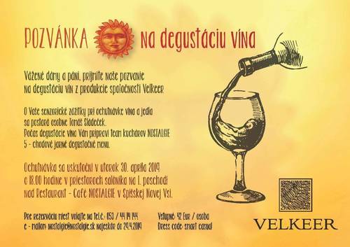 Plagát Degustácia vín Velkeer