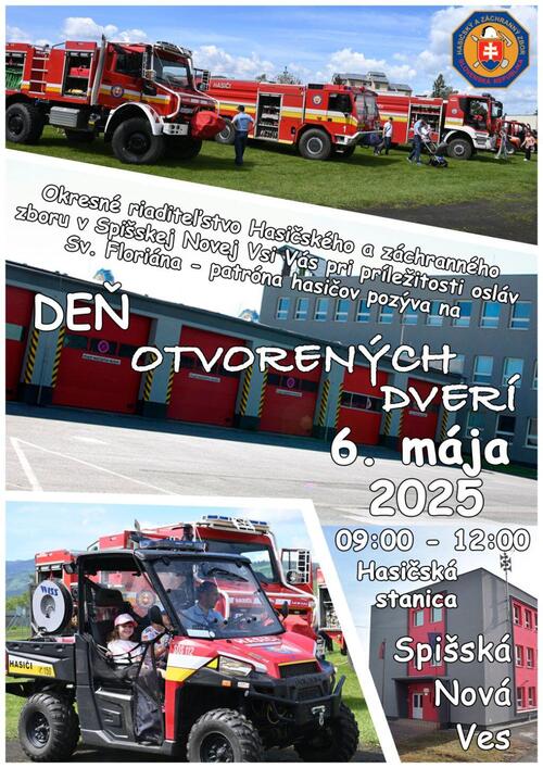 Plagát Deň otvorených dverí u hasičov
