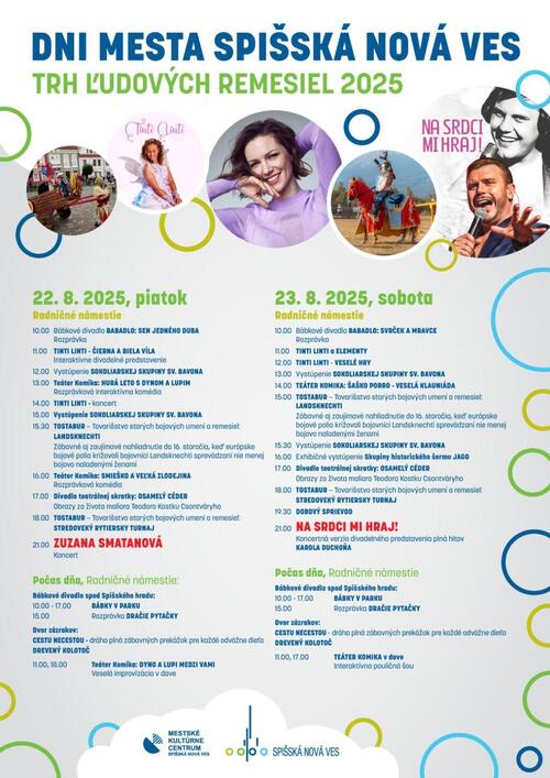 Plagát Dni mesta Spišská Nová Ves a Trh ľudových remesiel