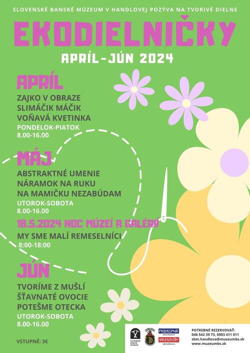 Plagát Ekodielnička Handlová - apríl-jún 2024
