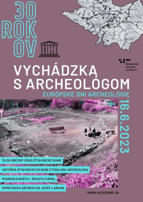 Plagát Európske dni archeológie, vychádzka s archeológom