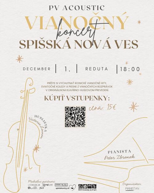 Plagát Huslistka Victoria Linnen a pianista Peter Zbranek: Vianočný koncert v Redute