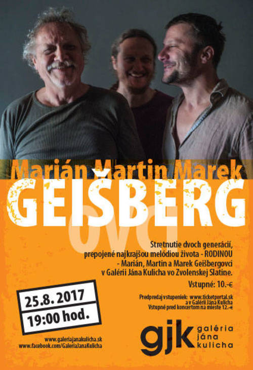Plagát Koncert Mariána, Martina a Mareka Geišbergovcov