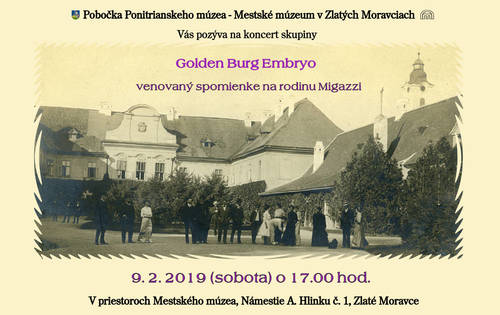 Plagát Koncert skupiny Golden Burg Embryo venovaný spomienke na rodinu Migazzi