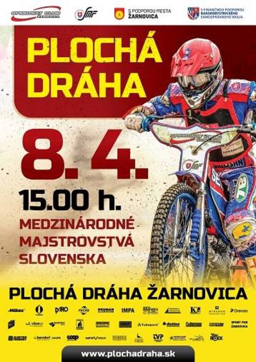 Plagát Medzinárodné majstrovstvá Slovenska v plochej dráhe
