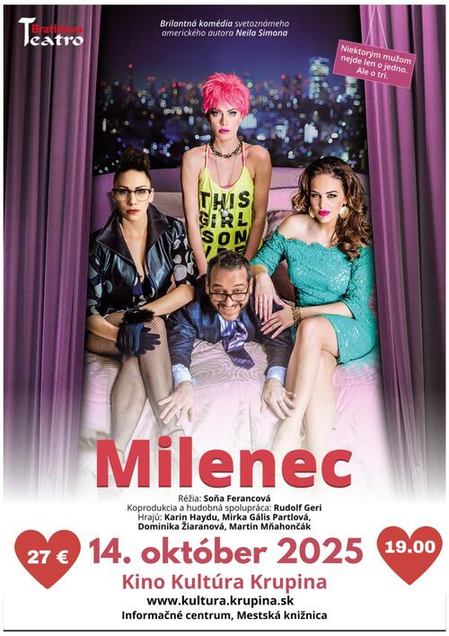 Plagát MILENEC - divadelná komédia