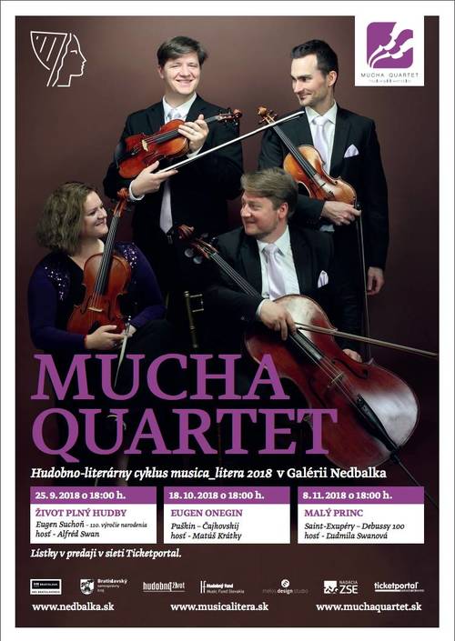 Plagát Mucha Quartet : Hudobno-literárny cyklus musica_litera 2018