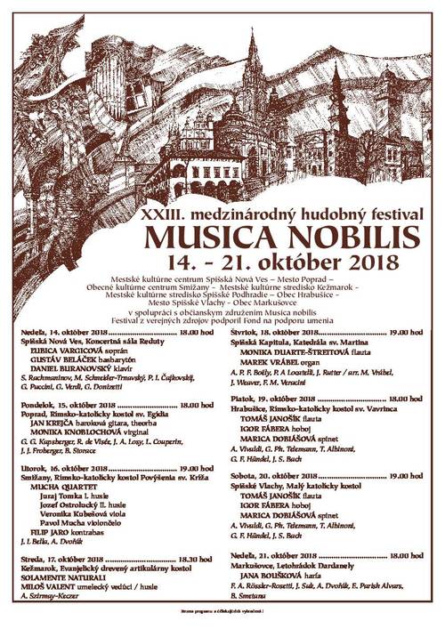 Plagát Musica Nobilis 2018