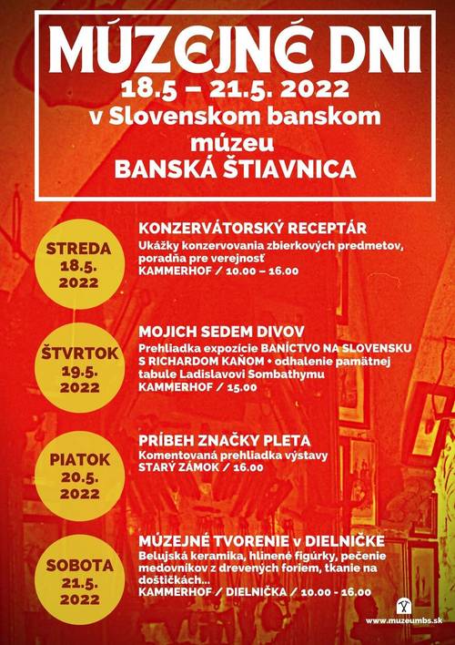 Plagát MÚZEJNÉ DNI v Slovenskom banskom múzeu