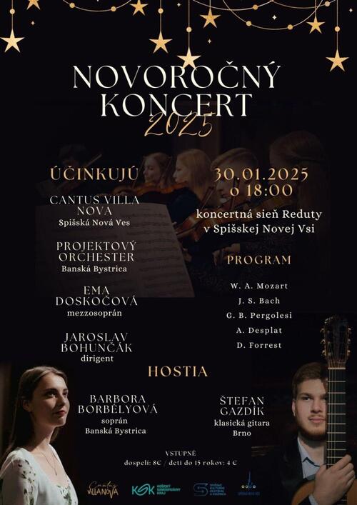 Plagát Novoročný koncert / Cantus Villa Nova