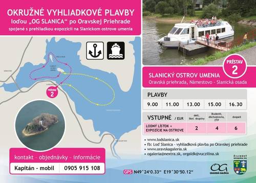 Plagát Okružné vyhliadkové plavby loďou OG Slanica po Oravskej priehrade