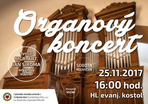 Plagát Organový koncert