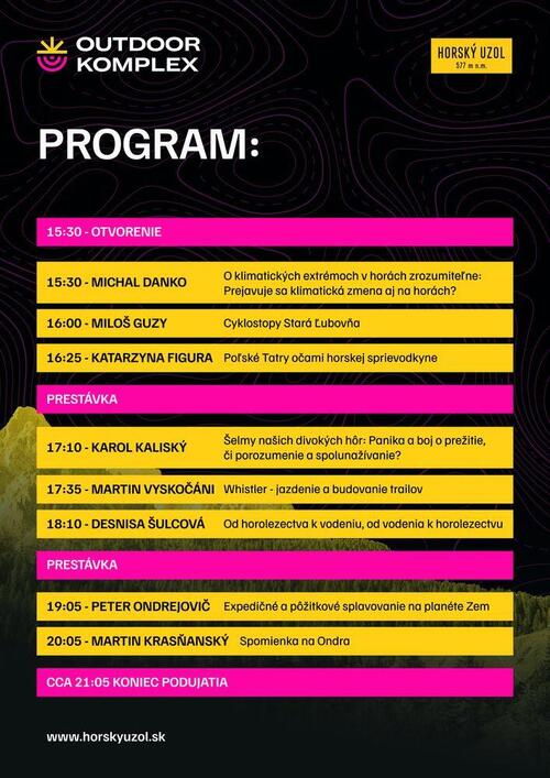 Plagát Outdoorkomplex - 1. ročník outdoorových aktivít
