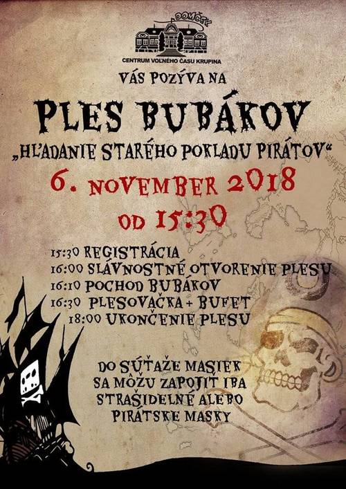 Plagát Ples bubákov - "Hľadanie starého pokladu pirátov"
