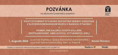Plagát Pozvánka na prezentáciu projektov Slovenského banského múzea v Banskej Štiavnici