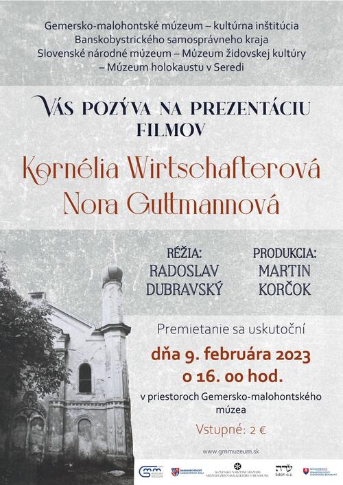 Plagát Prezentácia filmov - Kornélia Wirtschafterová a Nora Guttmannová