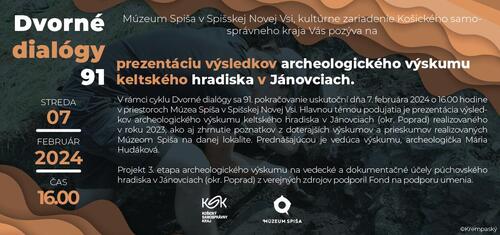 Plagát Prezentácia výsledkov archeologického výskumu keltského hradiska v Jánovciach (okr. Poprad)