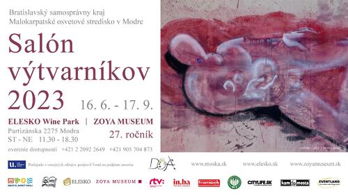 Plagát Salón výtvarníkov 2023 – kolektívna výstava 85 umelcov Bratislavského kraja