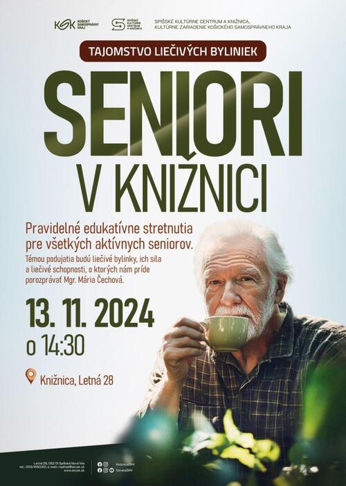 Plagát Seniori v knižnici: Tajomstvo liečivých byliniek