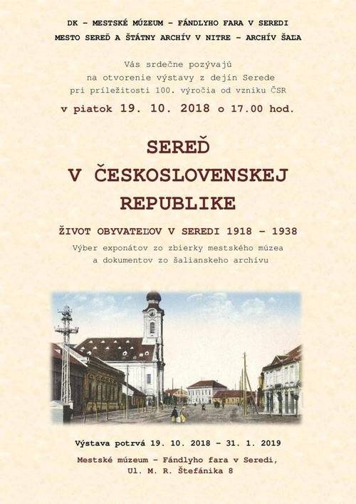 Plagát Sereď v Československej republike