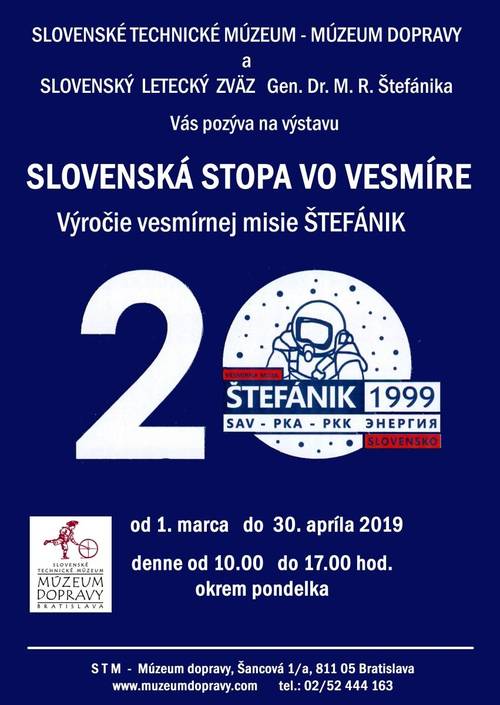 Plagát Slovenská stopa vo vesmíre - 20. výročie vesmírnej misie Štefánik