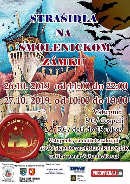 Plagát Strašidlá na Smolenickom zámku 2019