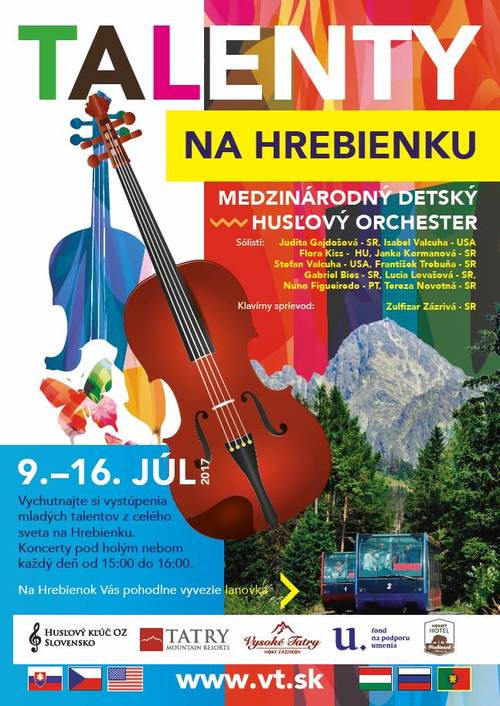 Plagát Talenty na Hrebienku - medzinárodný detský husľový orchester