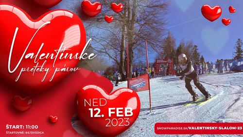 Plagát Valentínske preteky párov v obrovskom slalome