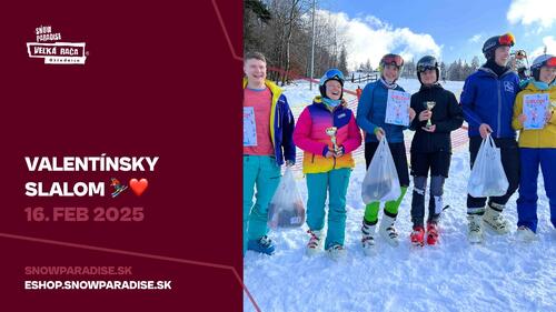 Plagát Valentínsky slalom | Súťaž párov v obrovskom slalome