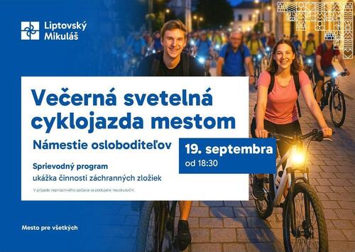 Plagát Večerná svetelná cyklojazda mestom