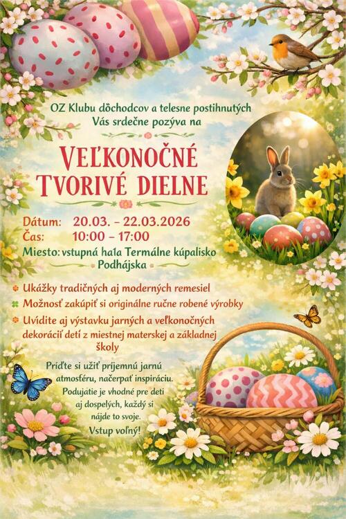 Plagát Veľkonočné tvorivé dielne