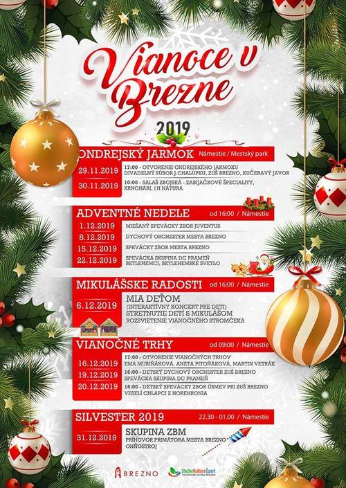 Plagát Vianoce v Brezne 2019