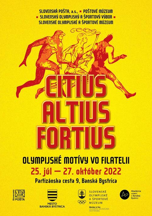 Plagát Výstava CITIUS, ALTIUS, FORTIUS /Olympijské motívy vo filatelii