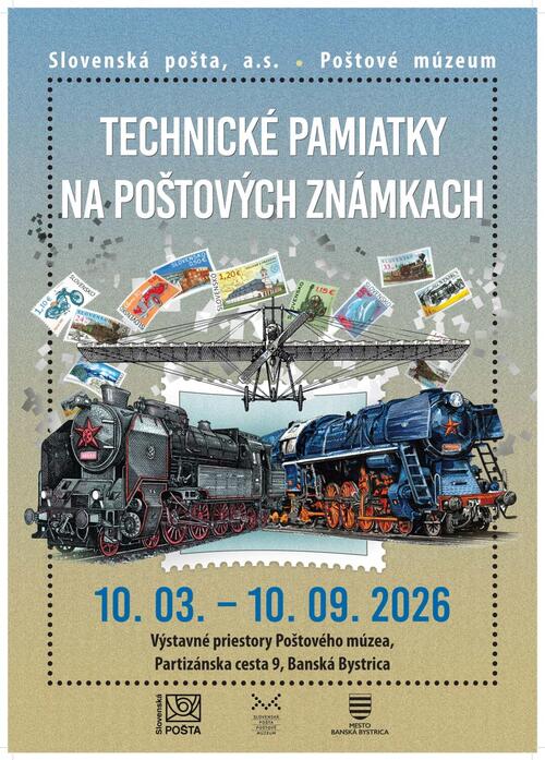 Plagát výstava Technické pamiatky na poštových známkach