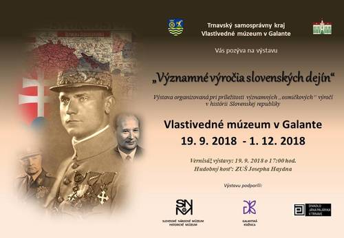 Plagát Významné výročia slovenských dejín
