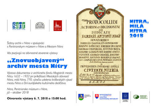 Plagát „Znovuobjavený“ archív mesta Nitry